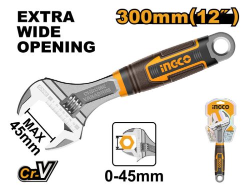 INGCO Állítható villáskulcs 0-45 mm / 300 mm CrV
