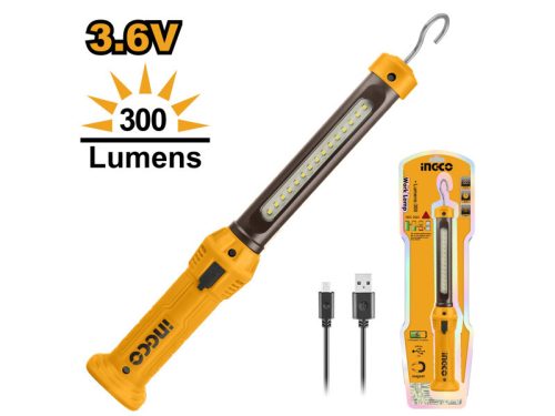 INGCO Akkus LED lámpa 300 lumen 3,6 V (USB-C töltő)