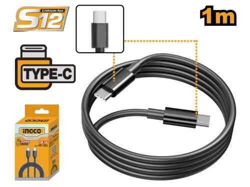 INGCO Töltőkábel 1 m 3A (USB-C to USB-C)