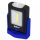 Zseblámpa 1W COB LED + 3LED, négyszögletes talppal, elemekkel