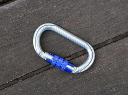 Alumínium karabiner 25KN ezüst-kék
