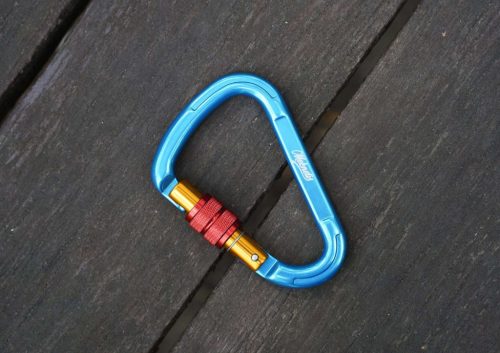Alumínium karabiner 25KN kék-narancs-piros