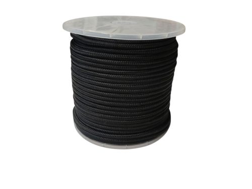 8mm fonatolt PP kötél - fekete (1 fm)