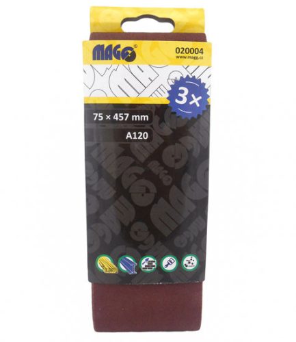 Csiszolószalag 75x457mm A120 - 3 db
