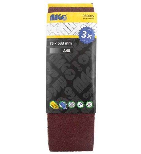 Csiszolószalag 75x533mm A40 - 3 db