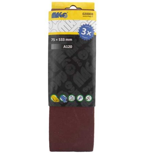 Csiszolószalag 75x533mm A120 - 3 db