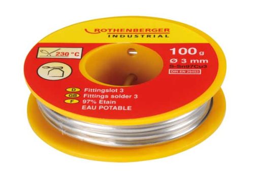 Rothenberger - forrasztó tekercs S-Sn97Cu3 100g
