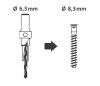 Fafúró süllyesztővel 6,3mm átmérő - 8mm szár