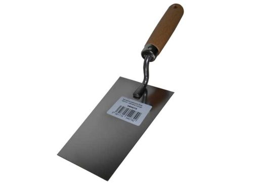 Kőmüves kanál rozsdamentes acélból 140mm - fa nyél