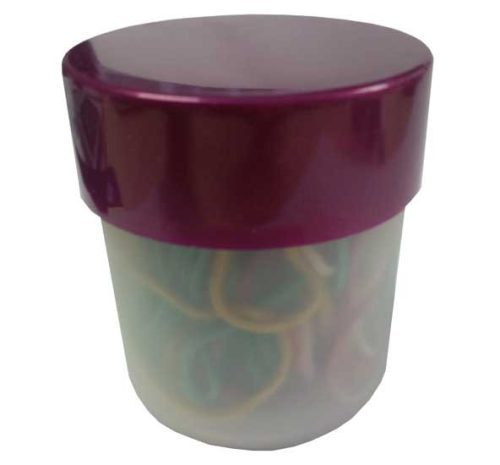 Gumigyűrű - természetes gumi - kevert szinek - 50g/kb. 170 db. Műanyag dobozban