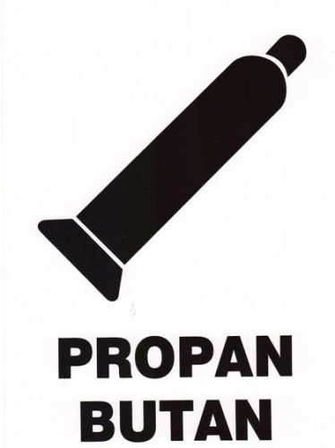 Propán -bután - műanyag táblázat A5