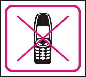 Nincs mobiltelefon - matrica 100x90mm