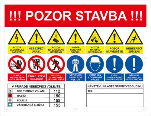 Pozor stavba - plachta 800x600mm