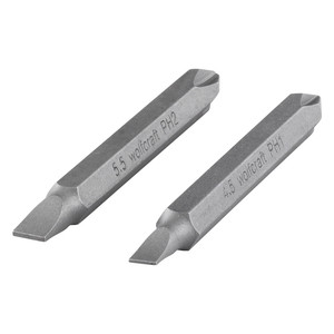 WOLFCRAFT - Kettős bitkészlet, hornyos/kereszthornyos (PH), 2db, 60mm