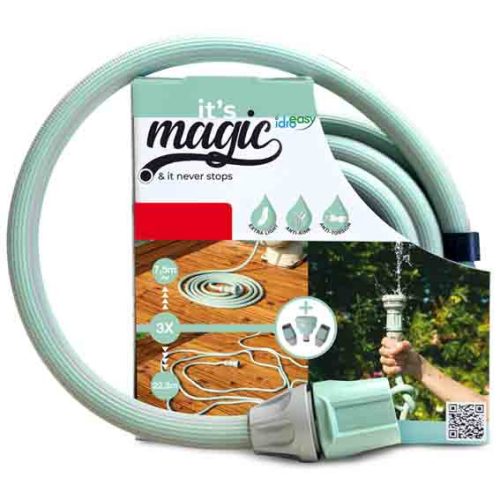 Magic soft tömlő kihúzható, max 22,5m; 1/2" fúvóka, 2x csatlakozó