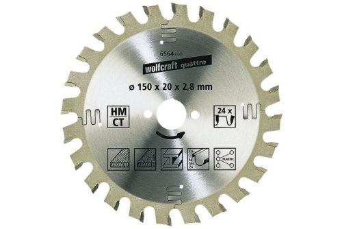 WOLFCRAFT - Kézi körfűrészlapok, bíborvörös sorozat (közepesen durva vágások) 210×30mm Z34