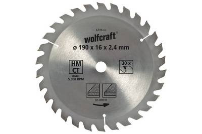 WOLFCRAFT - Kézi körfűrészlapok, barna sorozat (gyors, durva vágások) 190mm 30Z