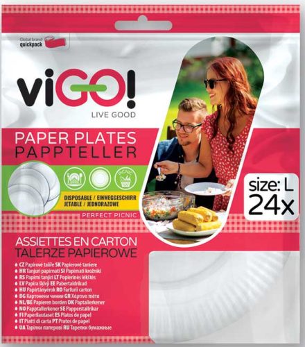 viGO! Papír tányér 23 cm - 24 db