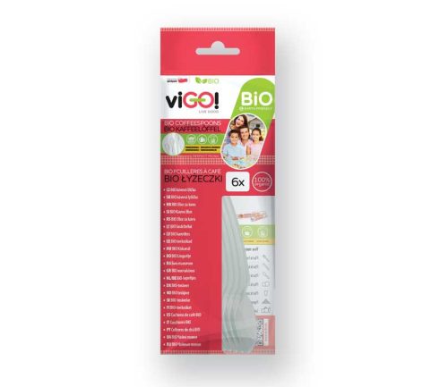 viGO! BIO cukornád teáskanál, 6 db PLA tasakban