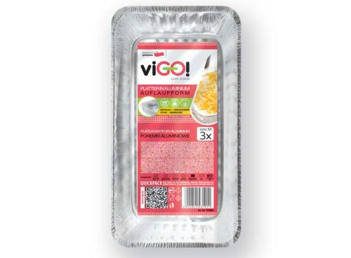 viGO! Alu tál , 20x11,5x4 cm, 3 ks, -30 és +220 között