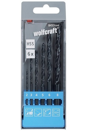 WOLFCRAFT - Hengerelt HSS fémfúró 2-8mm, 6db
