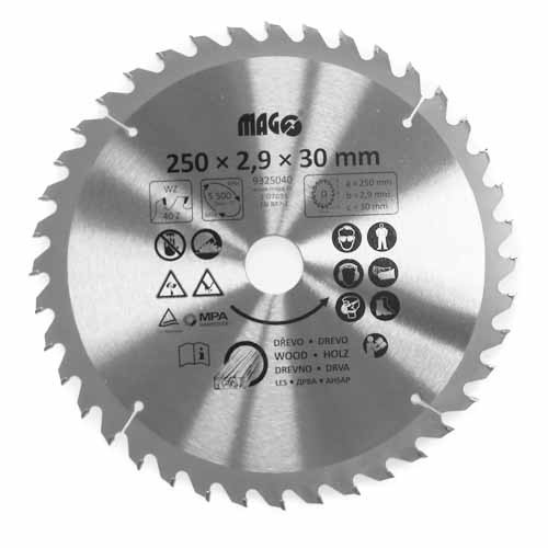 Fűrészkorong 250x2,9x30mm / 40 fog - felváltva ferde