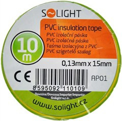 SOLIGHT - Szigetelőszalag, 15mm x 0,13mm x 10m, zöld
