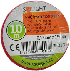 SOLIGHT - Szigetelőszalag, 15mm x 0,13mm x 10m, piros
