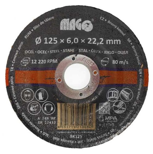 Csiszolókrong fémre 125x6x22,2mm