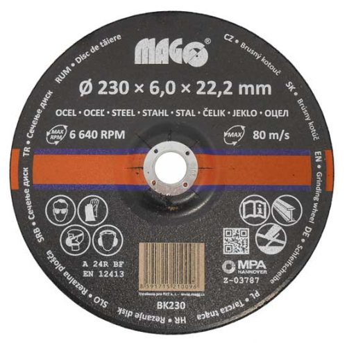 Csiszolókrong fémre 230x6x22,2mm