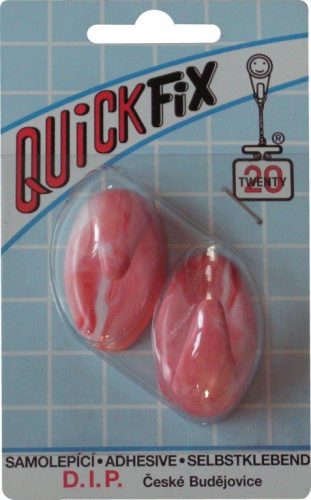 DIP - QUICKFIX öntapadós akasztó tip 1 - 2 db - fehér/piros