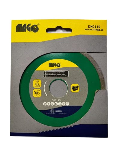 Gyémánt vágótárcsa folyamatos élű 115x22,2mm - II. minőség