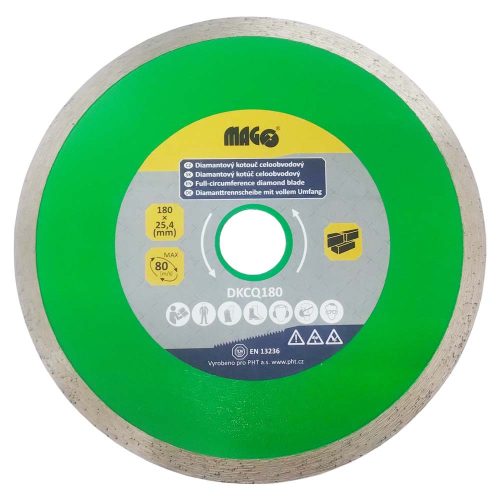 Gyémánt vágótárcsa folyamatos élű 180x25,4mm