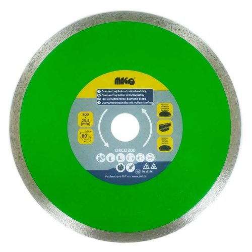 Gyémánt vágótárcsa folyamatos élű 200x25,4mm