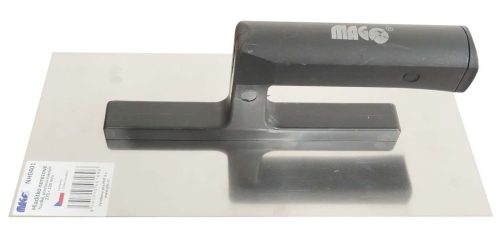 Rozsdamentes acél simító 270x130 mm, síma, műanyag nyél