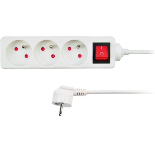 SOLIGHT - Hosszabbító kábel, 3 aljzat, Kültéri, 1,5m, fehér