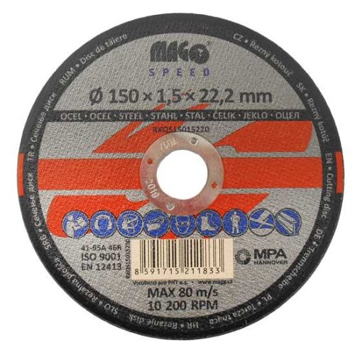 Vágókorong fémhez 150x1,5x22,2mm MAGG SPEED