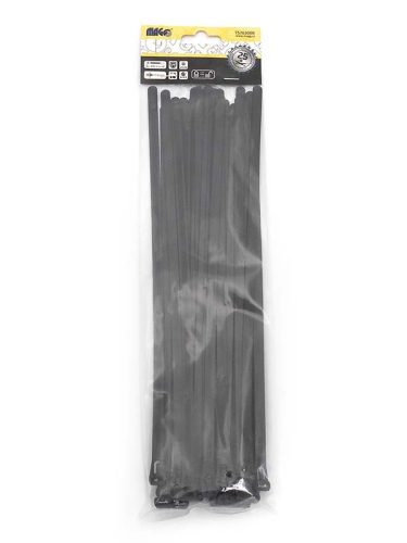 Kábelkötegelő 7,6x300 mm, fekete - 25 db - kioldható