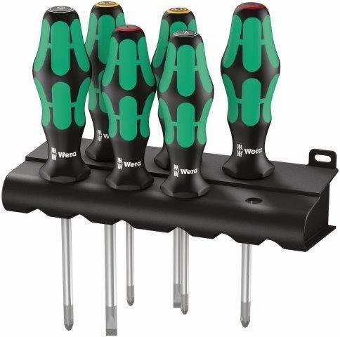WERA - háromkomponensű csavarhúzók - zöld-fekete (6 db), Lasertip Rack