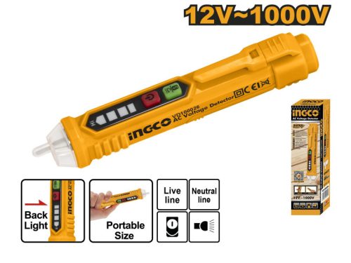 INGCO Fáziskereső érintésmentes mérés 12-1000 V-ig szigetelt