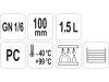 YATO GASTRO Műanyag betét 100 mm GN 1/6