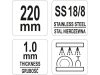 YATO GASTRO Inox spagetti fogó 220 mm