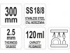 YATO GASTRO Merőkanál 120 ml 315 mm inox