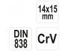 YATO Hajlított csillagkulcs 14 x 15 mm CrV