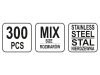 YATO Hatlapú inox csavaranya készlet 300 részes M3-M10