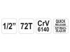 YATO Racsnis hajtószár 1/2" 255 mm 72T hajlított szár CrV