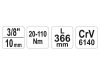 YATO Nyomatékkulcs 3/8" 20-110 Nm / 342-360 mm CrV