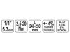 YATO Nyomatékkulcs 1/4" 2,5-20 Nm / 240-250 mm