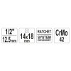 Racsnis fej nyomatékkulcshoz 1/2 col 14x18 mm YATO