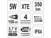 YATO Akkus LED zseblámpa 350 lumen